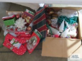 Christmas decorations, battery powered lighted miniature Christmas trees and etc