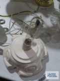 Musical ceramic Christmas tree base with light bulb