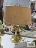 Brass double desk lamp