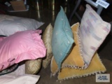 Assortment of throw pillows