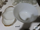 Mixing bowl and Fire King divided dish