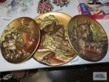 Decorative ceramic dimensional wall plaques. one is damaged.