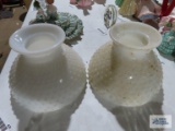 Milk glass hobnail lamp shades