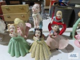 Assortment of ceramic figurines