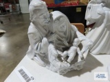 Ceramic Nativity figurines, Angel figurine, and double handled planter 1970