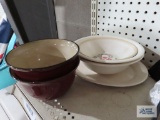 Brown bowls, Homer Laughlin bowls, etc