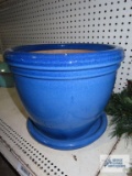 Blue clay planter