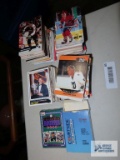 Assorted hockey cards, baseball rookies playing cards and Courtside College flashback set limited