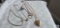 Costume jewelry necklaces, key ring, and ring