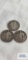 1909 Barber quarter and 2 Standing Liberty quarters, 1 marked 1929