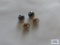 Black stone earrings, marked Krementz