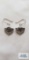 Silver colored dangle earrings with red colored stone (garnet), marked 925, 3.8 G
