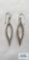 Silver colored dangle earrings, marked 925