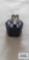 Silver colored ring with pale green stone, marked 925, 4.4 G, size 8