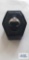 Silver colored ring with purple stone, marked 10K, 1.2 G, size 2.5