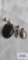3 silver colored pendants with stones, marked 925