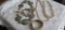 Heavy stone necklace, pearl like necklaces, bracelets