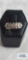 Gold colored ring with clear stones marked 14K (double row wedding ring 1 ct total weight) 3.8 G.