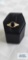 Gold colored antique black stone ring, marked 10K, 1.8 G, size 6.5