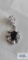 Blue stone pendant with small clear gemstones, marked 925, 3.8 G