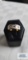 Two toned etched band, marked 18K HGE ESP0, 5.2 G, size 5