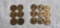 6 Sacagawea one dollar coins and 9 gold colored Presidential coins.