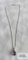 Pear shaped purple stone pendant with clear gemstone, marked LNT 925 IN on silver colored chain,