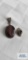 Silver colored brown stone pendant, marked 925 and green stone pendant, marked Sterling, 9.9 G