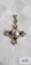 Silver colored multi-stone cross pendant, marked 925, 13.4 G