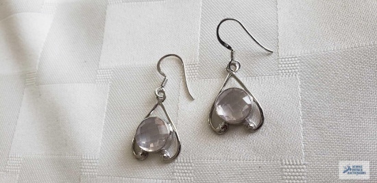 Light purple colored stone earrings, marked 925, 4.3G