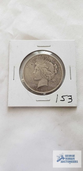 1923 Peace one dollar coin