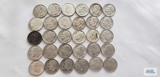 30 Roosevelt dimes