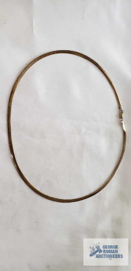 Two tone reversible omega chain, marked 925 Italy, 13.3 G