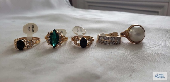 Variety of gold plated rings