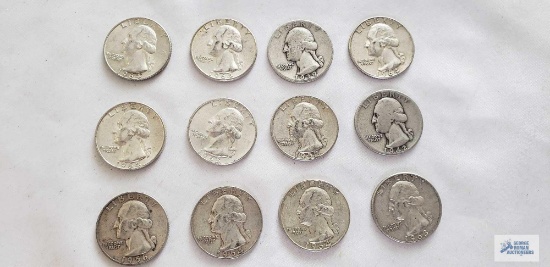 12 Silver quarters