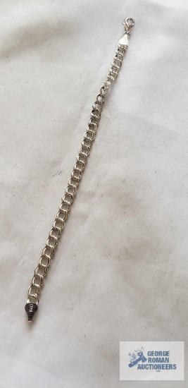Silver colored link bracelet, marked 925 Italy