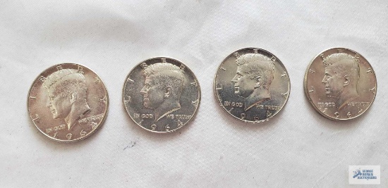 (4) 1964 Kennedy half dollars