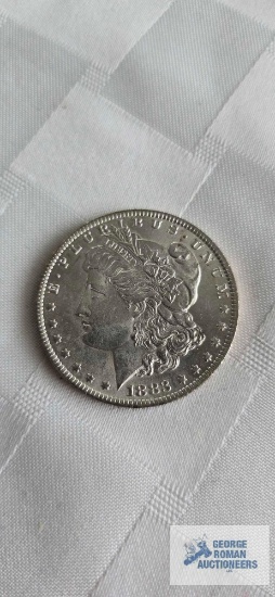 1883 Morgan one dollar coin, marked O