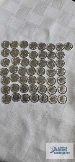 (50) 1962 Roosevelt dimes (very good condition per seller)