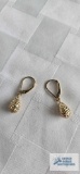 Gold colored dangle earrings, marked 14K Turkey, 1.7 G