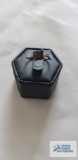 Silver colored red stone (Garnet)ring, marked 925, 1.5 G, size 6