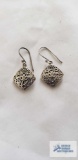 Silver colored dangle earrings, marked 925 Orchid, 3.8 G