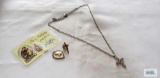 Religious necklace, pendants, and pin