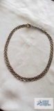Tri color braided necklace, marked 925 Italy, 14.7 G