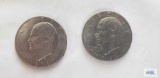 1971 and Bicentennial Eisenhower one dollar coins