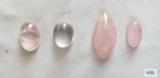 4 Rose quartz stones