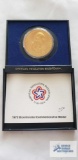 1972 American Revolution Bicentennial George Washington gold colored commemorative medal