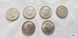 (6) 1964 Kennedy half dollars