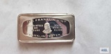 The Franklin Mint Christmas 1980 bar, 500 grains, solid Sterling silver