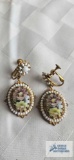 Vintage clip on earrings, marked Haskell